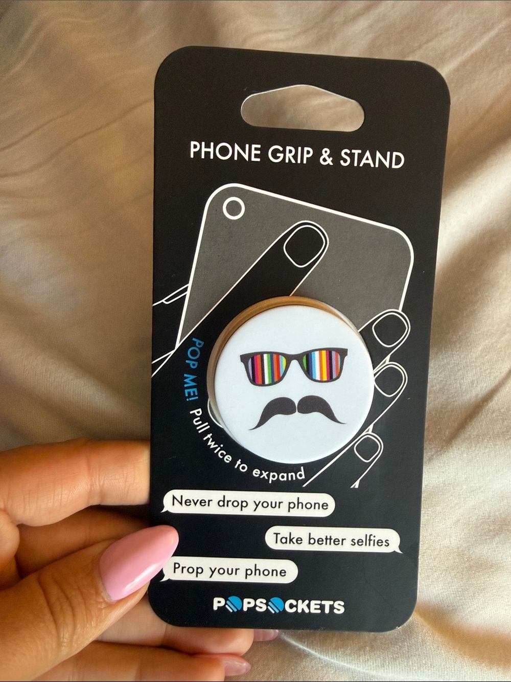NWT 🏷️ | POPSOCKETS |  Mustache PopSocket | White Black | One Size